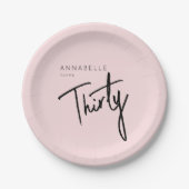 Moderne 30. Dreißigste Geburtstagsparty Pappteller (Vorderseite)