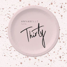 Moderne 30. Dreißigste Geburtstagsparty Pappteller