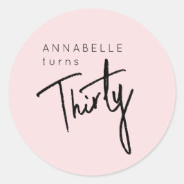 Moderne 30. Dreißigste Geburtstagsparty Runder Aufkleber