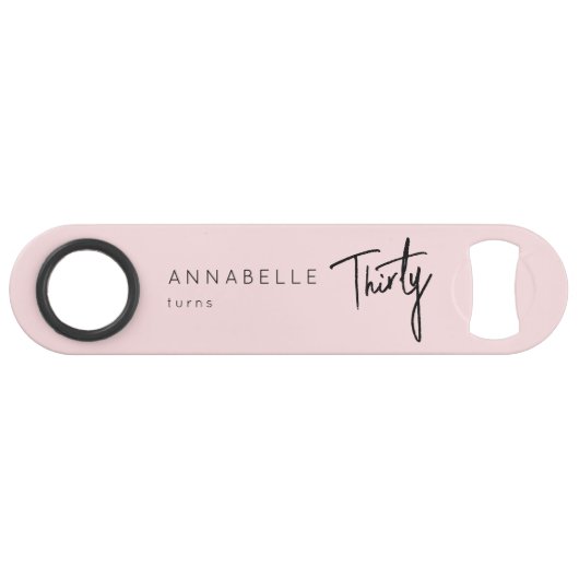 Moderne 30. Dreißigste Geburtstagsparty Speed Flaschenöffner (Vorderseite (Horizontal))