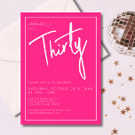 Moderne 30. Dreißigste Pink Geburtstagsparty Einladung<br><div class="desc">Moderne 30. Geburtstagseinladung in hellrosa mit weißer Schrift/Typografie. Die passenden Artikel und das Party sind ebenfalls verfügbar. Bitte nutzen Sie den unten stehenden Button für die Nachricht,  um weitere Anpassungen und spezielle Anfragen zu erhalten. © Zoe Chapman Design</div>