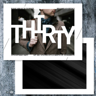 Moderne 30. Geburtstagsfeier Foto Einladung