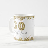Moderne 30 und prächtige Gold Gitter Personalisier Kaffeetasse (Vorderseite Links)