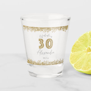 Moderne 30 und prächtige Gold Gitter Personalisier Schnapsglas