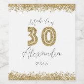 Moderne 30 und prächtige Gold Gitter Personalisier Weinetikett (Einzelnes Label)