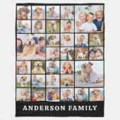Moderne 33 Fotocollage Personalisierte Familie Fleecedecke (Vorderseite)