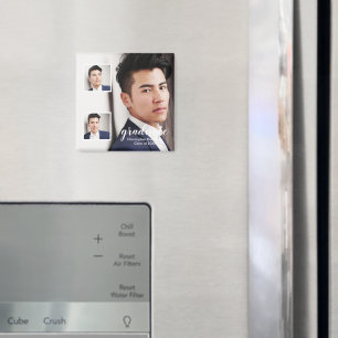 Moderne 3-Foto-Abschlussfeier Magnet