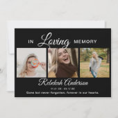 Moderne 3 Foto Collage Beerdigung Ankündigung (Vorderseite)