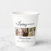 Moderne 3 Foto Collage Beerdigung Pappbecher (Vorderseite)