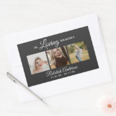 Moderne 3 Foto Collage Beerdigung rechteckige Aufk Rechteckiger Aufkleber (Umschlag)