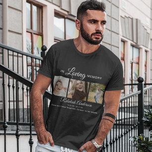 Moderne 3-Foto-Collage Bestattung T-Shirt