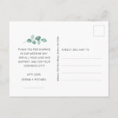 Moderne 3 Foto Collage Black Script Hochzeit Postkarte (Rückseite)