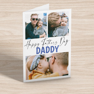 Moderne 3 Foto Collage Daddy Vathers Day Card Karte
