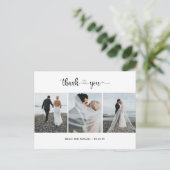 Moderne 3 Foto Collage Hochzeit danke Karte (Stehend Vorderseite)