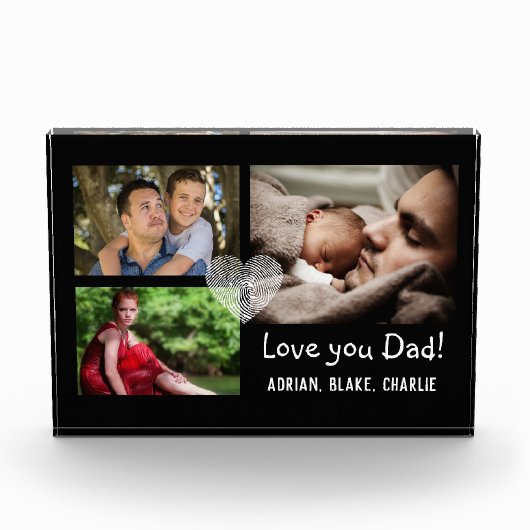 Moderne 3 Foto Collage Liebe Sie Vater (Vorderseite)
