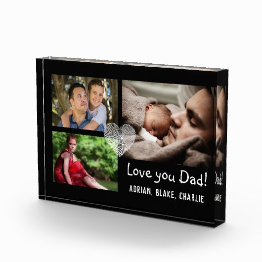 Moderne 3 Foto Collage Liebe Sie Vater (Rechts)