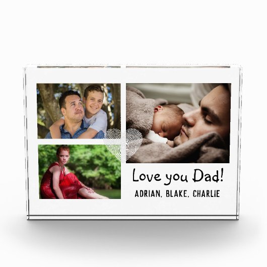 Moderne 3 Foto Collage Liebe Sie Vater Einfach (Vorderseite)