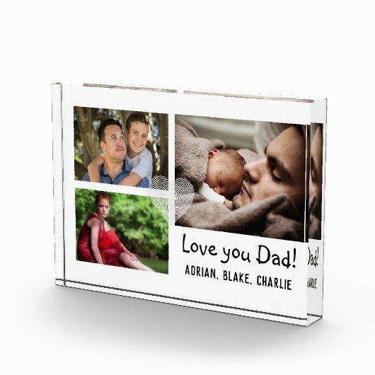 Moderne 3 Foto Collage Liebe Sie Vater Einfach (Rechts)