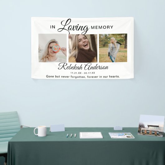 Moderne 3 Foto Collage Memorial Banner (Messeveranstaltung)