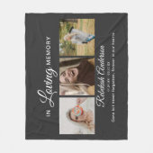 Moderne 3 Foto Collage Memorial Fleecedecke (Vorderseite)