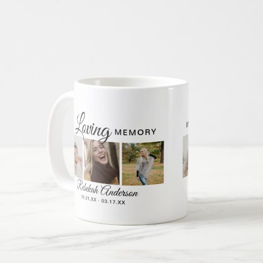 Moderne 3 Foto Collage Memorial Kaffeetasse (Vorderseite Links)