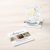 Moderne 3 Foto Collage Memorial Rechteckiger Pappuntersetzer (Vor Ort)