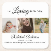 Moderne 3 Foto Collage Memorial Rechteckiger Pappuntersetzer (Vorderseite)