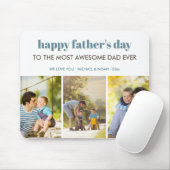 Moderne 3 Foto Collage Vathers Day Mouse Pad Mousepad (Mit Mouse)