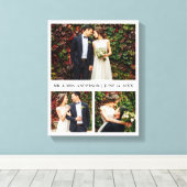 Moderne 3 Foto Collage Wedding Leinwanddruck (Insitu (Holzboden))