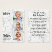 Moderne 3-Foto-Gedenkkarte (Vorne & Hinten)