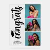 Moderne 3-Foto-Graduierungspartei Acrylschild (Vorderseite)