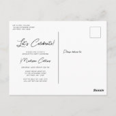 Moderne 3-Foto-Graduierungsparty Einladung Postkarte (Rückseite)