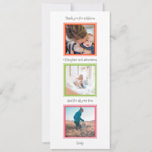 Moderne 3-Foto Happy Mothers Day Flat Card