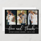 Moderne 3-Foto Hochzeit Liebe und Danke (Vorne/Hinten)