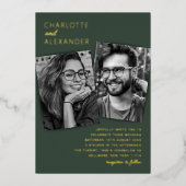 Moderne 3-Foto Hochzeit Real Foil Einladung (Vorderseite)