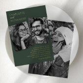 Moderne 3-Foto Hochzeit Real Foil Einladung