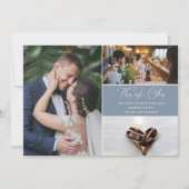 Moderne 3-Foto Hochzeit Vielen Dank (Vorderseite)