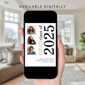 Moderne 3 Foto kühne 2025 Graduation Party Save The Date