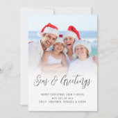 Moderne 3-Foto-Meere und Grüße Weihnachten (Vorderseite)