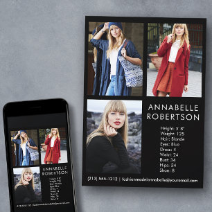 Moderne 3-Foto-Modell-Comp-Karte Einladung