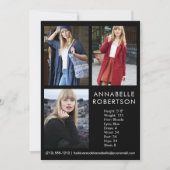 Moderne 3-Foto-Modell-Comp-Karte Einladung (Vorderseite)