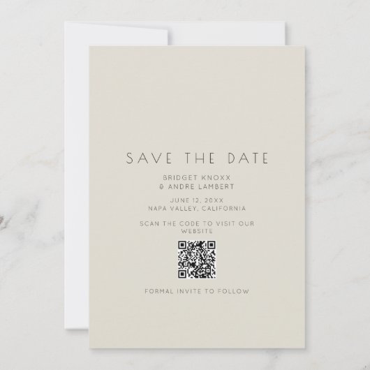 Moderne 3 Foto QR Code Weinkellerei Hochzeit Save The Date (Rückseite)