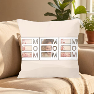Moderne 3-Foto-Raster-Mama-Geburtstags-Erinnerung Kissen