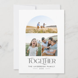 Moderne 3-Foto-Rostbogen mit Typografie