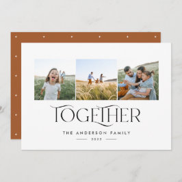 Moderne 3-Foto-Rostbogen mit Typografie