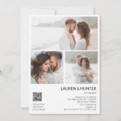 Moderne 3-Foto-Script QR-Code-Engagement-Partei Ankündigung (Rückseite)