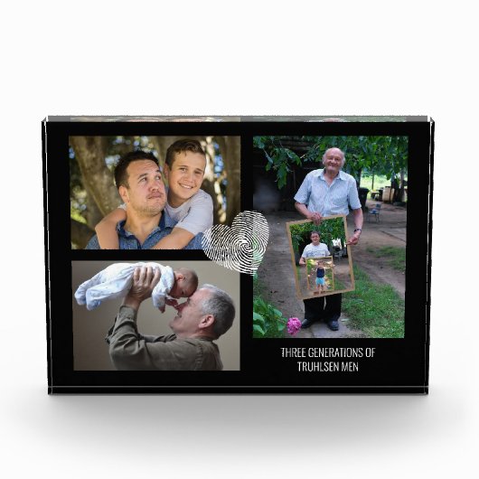 Moderne 3 FotoCollage 3 Generationen Fotoblock (Vorderseite)