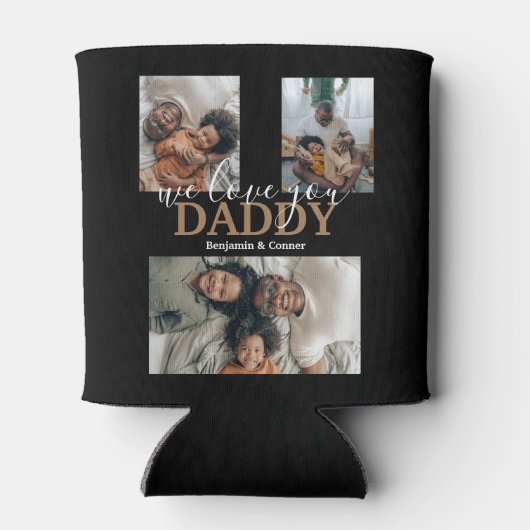 Moderne 3-FotoCollage Dosenkühler (Rückseite)