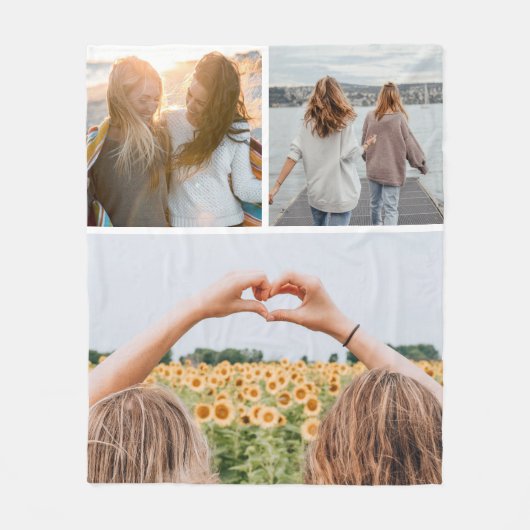 Moderne 3-FotoCollage Fleecedecke (Vorderseite)