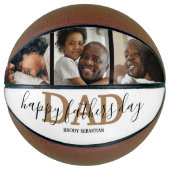 Moderne 3-FotoCollage | Happy Vathers Day Basketball (Vorderseite)